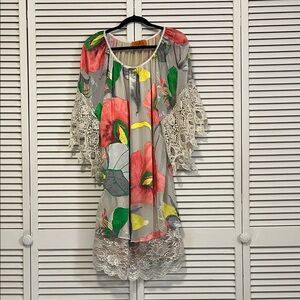 Voom by Joy Han Floral Lace Tunic NWOT